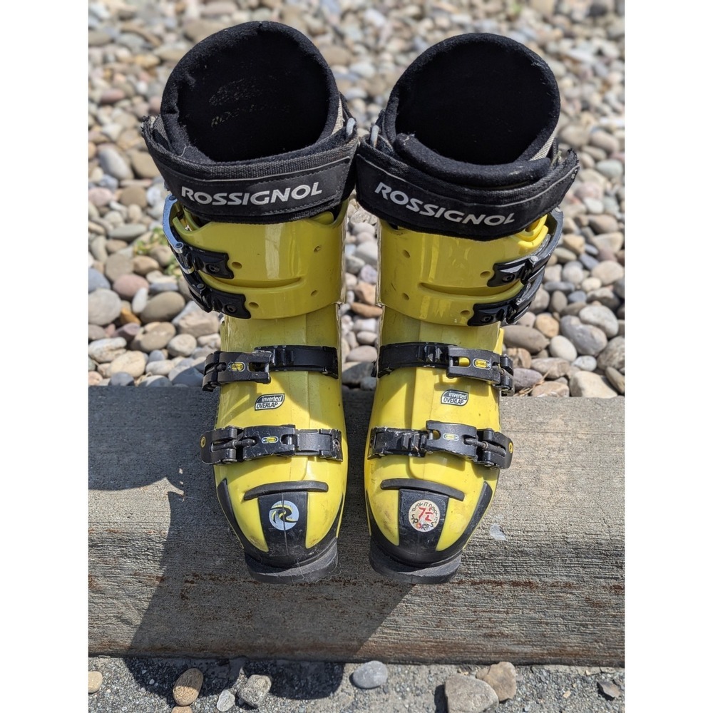 Rossignol Race Pro Ski Boots 255 295mm Yellow 4 Buckle Alpine Downhill
